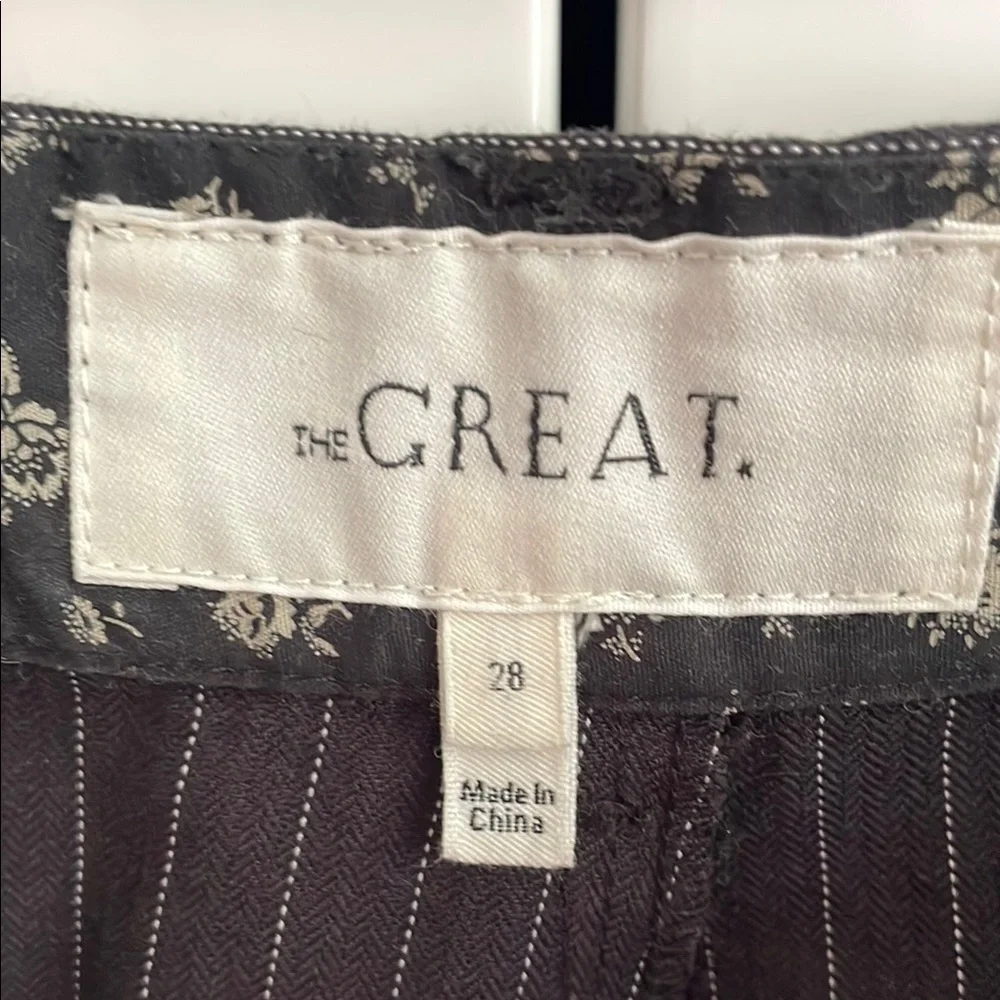 THE GREAT. Black Pinstripe Ankle Pants - Picture 2 of 7